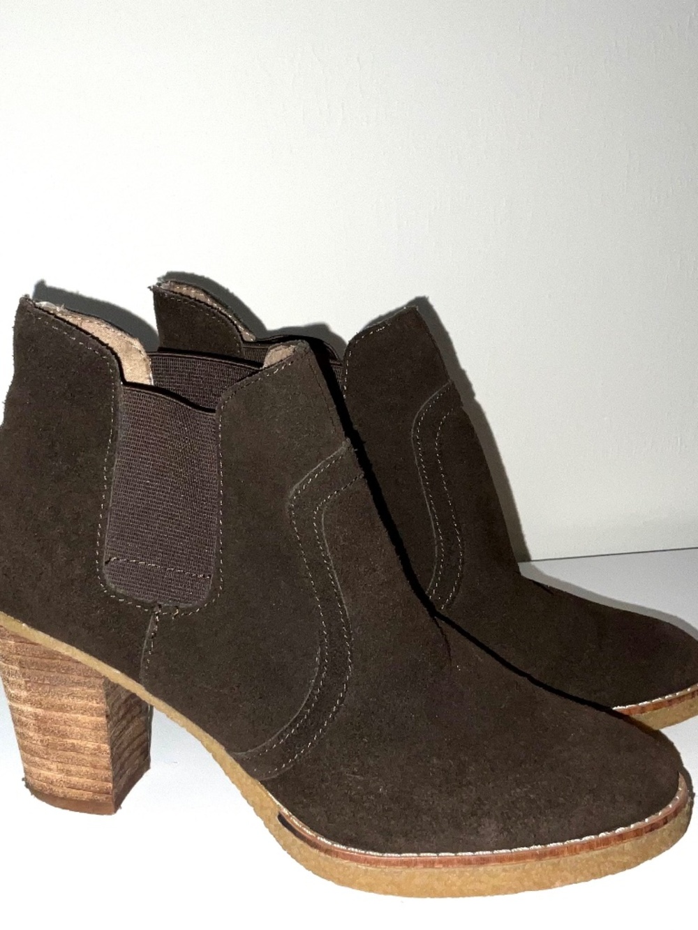Brown suede shoe boots